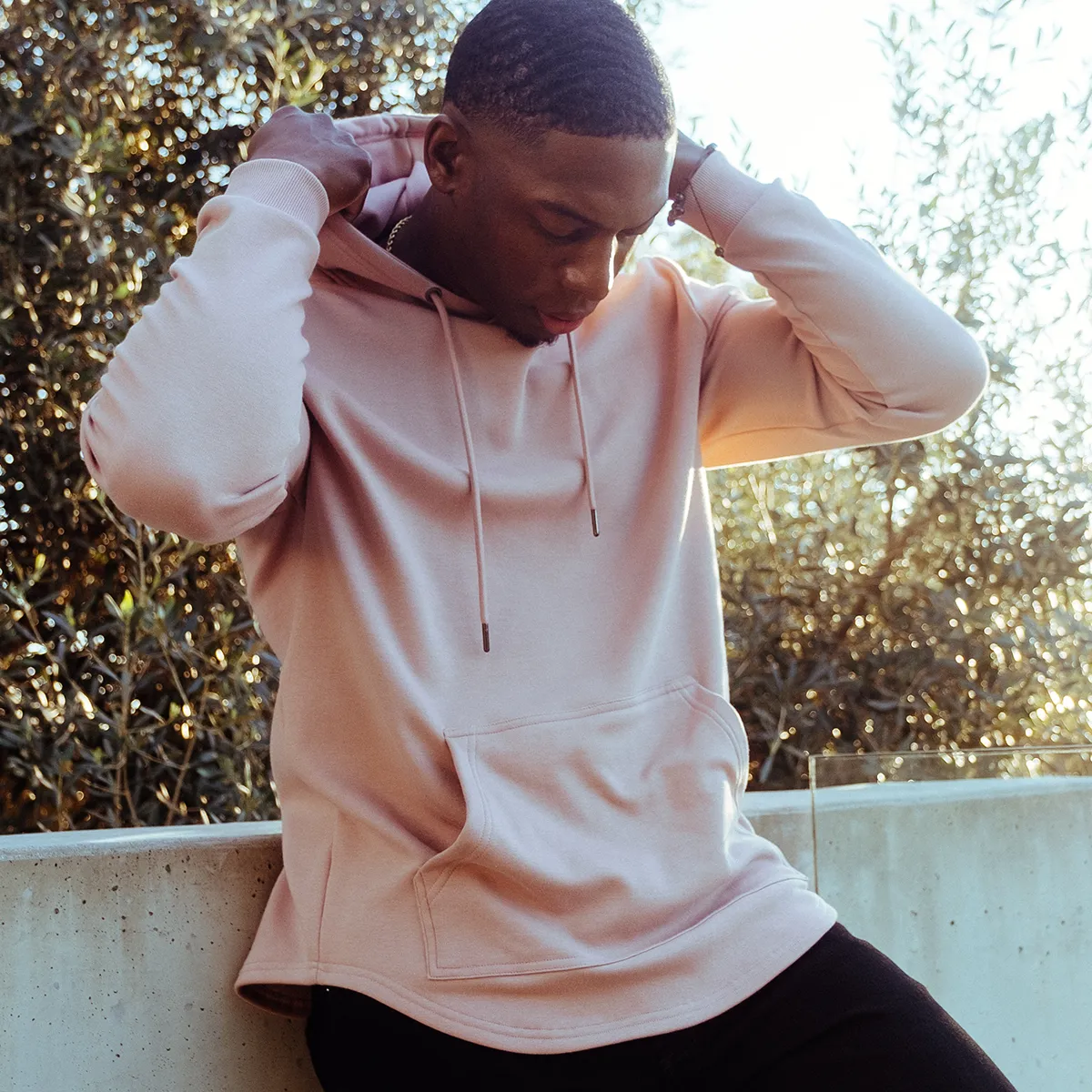 021 ESSENTIAL DROP CUT HOODIE - DUSTY ROSE