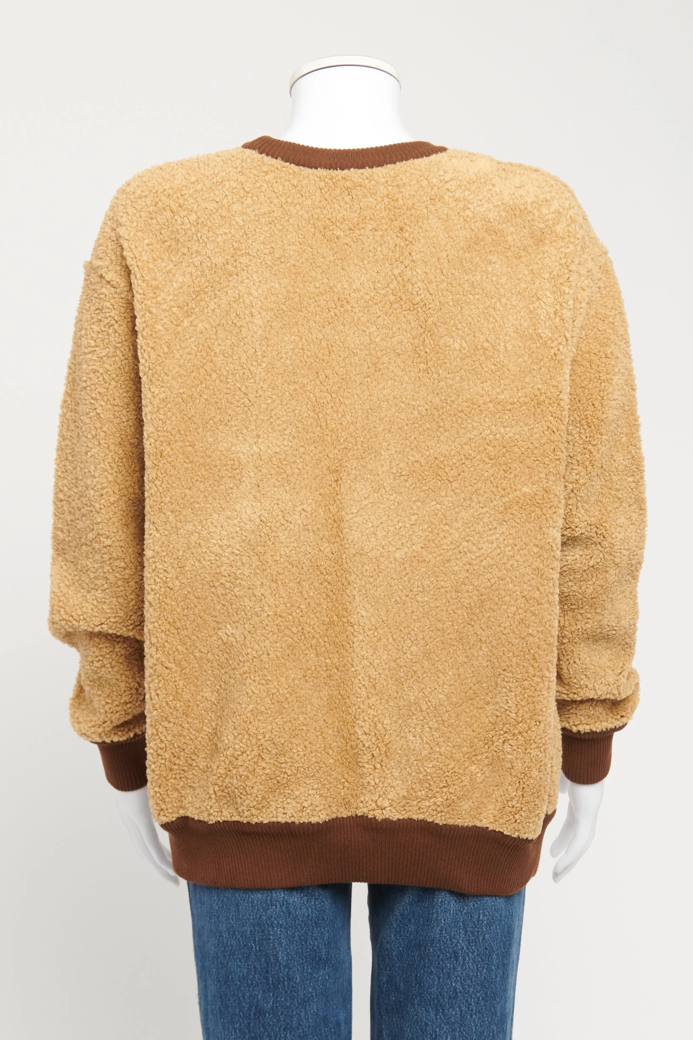 2021 Beige Faux Shearling Preowned Teddy Jumper