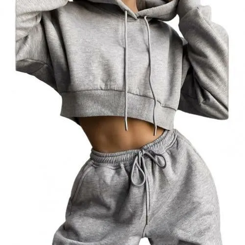 2022- White Sexy Hoodies Pants Set Tracksuit