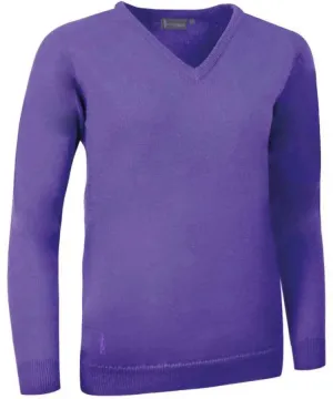 40% OFF - GLENMUIR Nina Ladies V-Neck Sweater - Lambswool - Violet - Size: XL