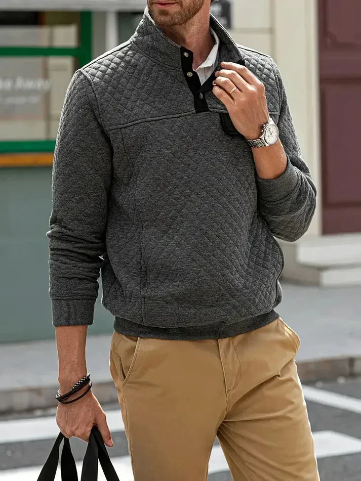 Alexis men's sweater - quilted pattern for autumn and winter