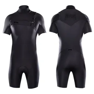 ATTICA OMEGA SHORT SLEEVE CHEST ZIP 2/2mm SPRINGSUIT BLACK NOIR