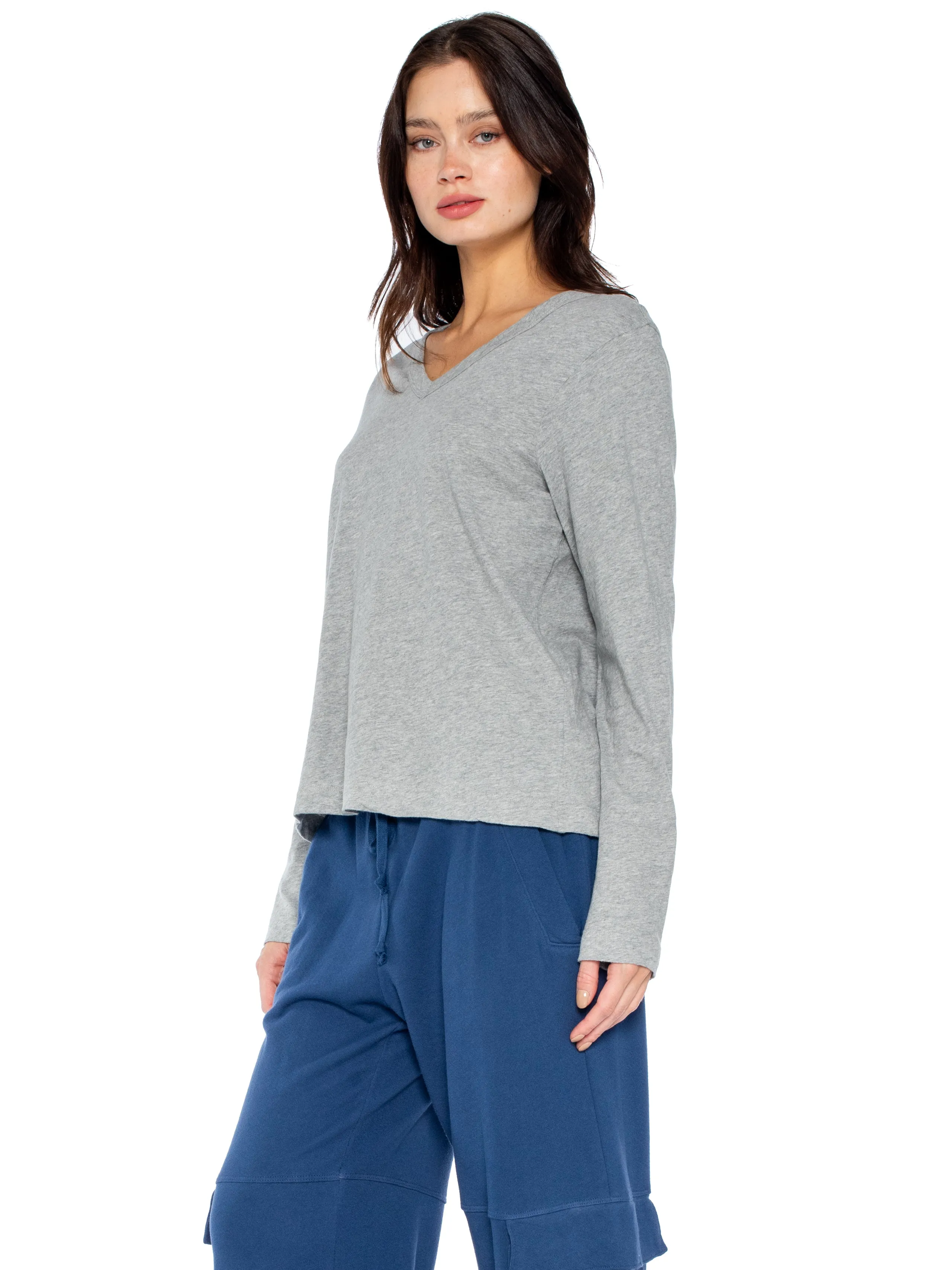 Baby Fit V-Neck L/S Slub Tee