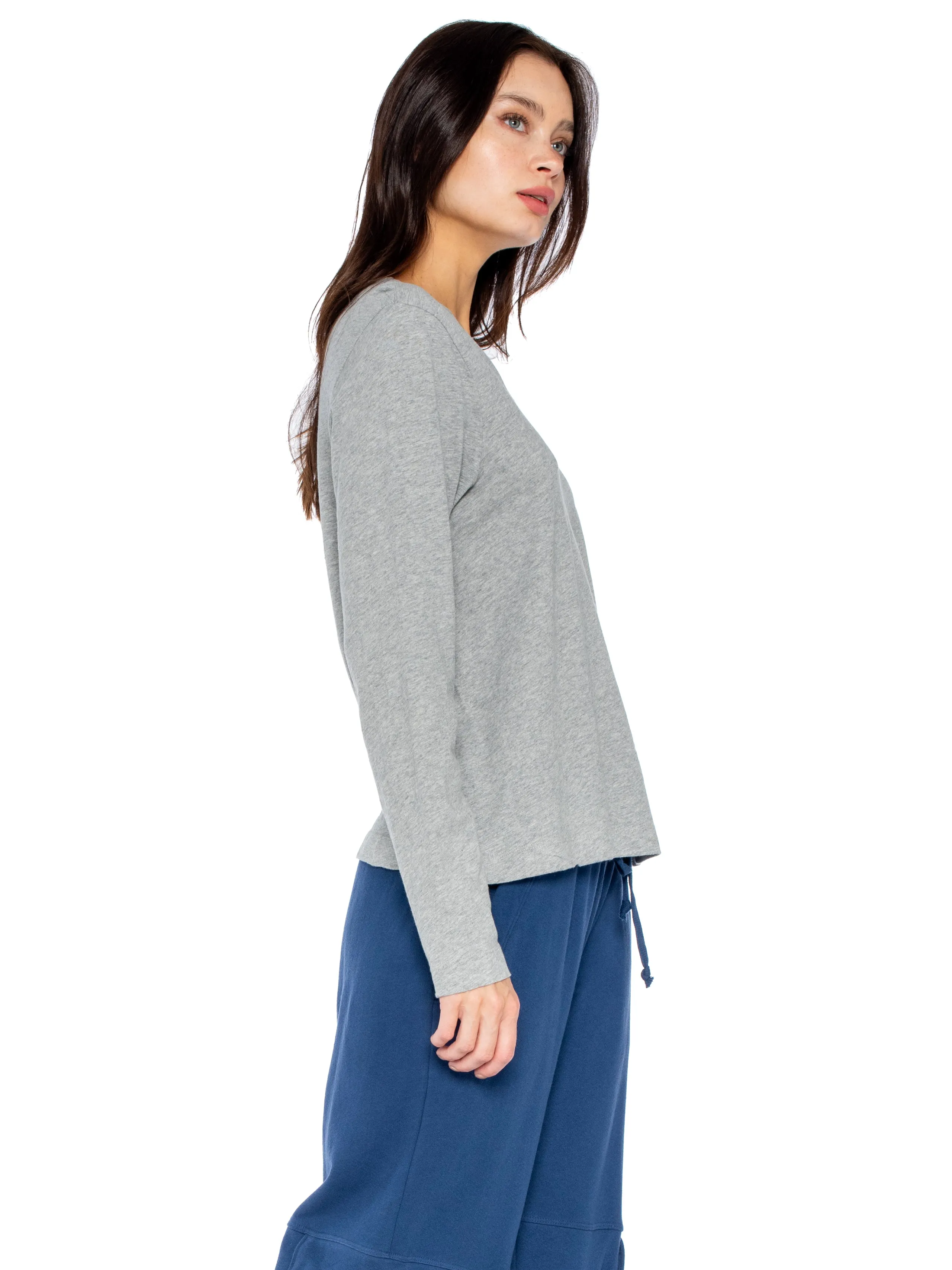 Baby Fit V-Neck L/S Slub Tee
