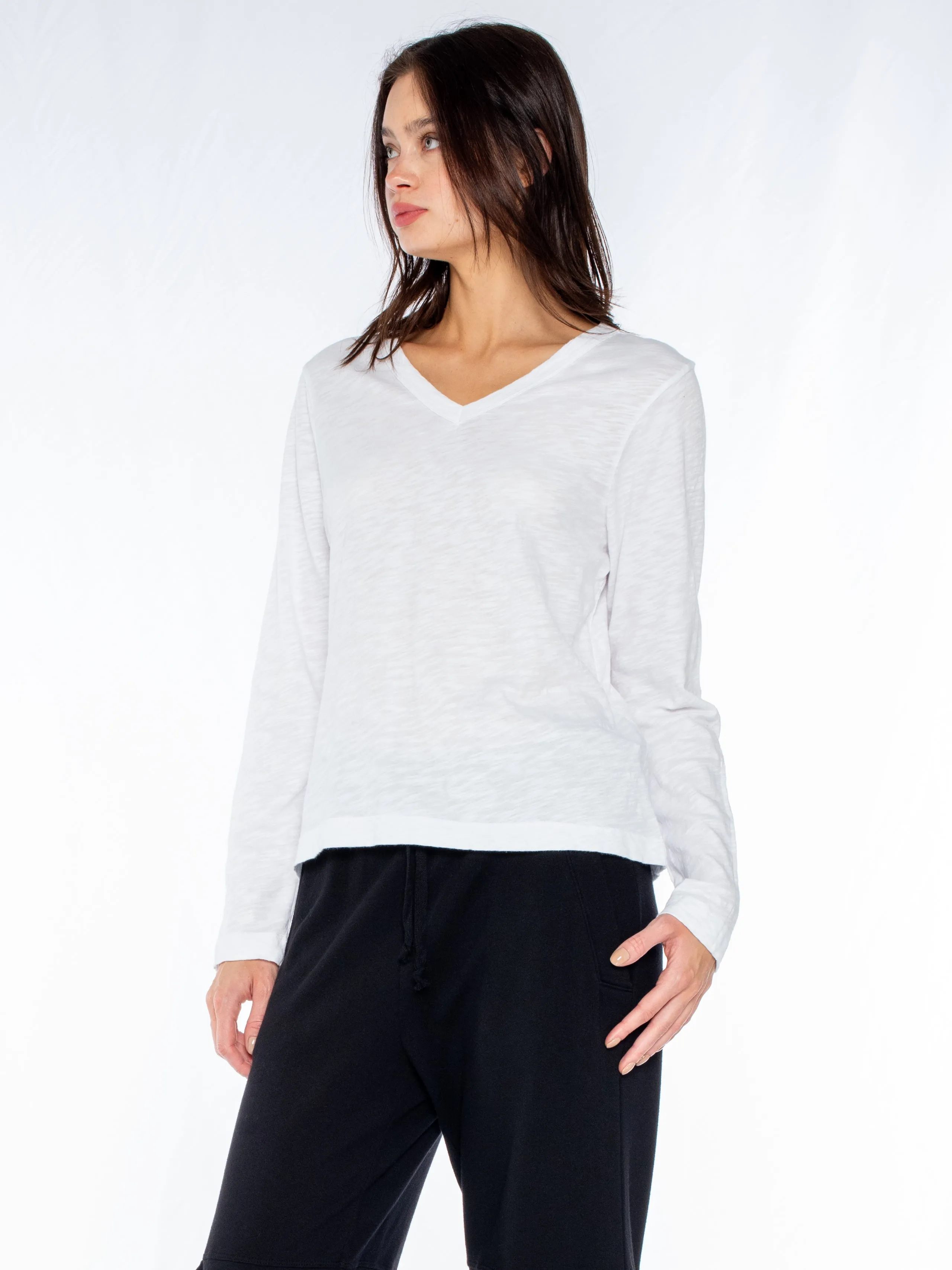 Baby Fit V-Neck L/S Slub Tee