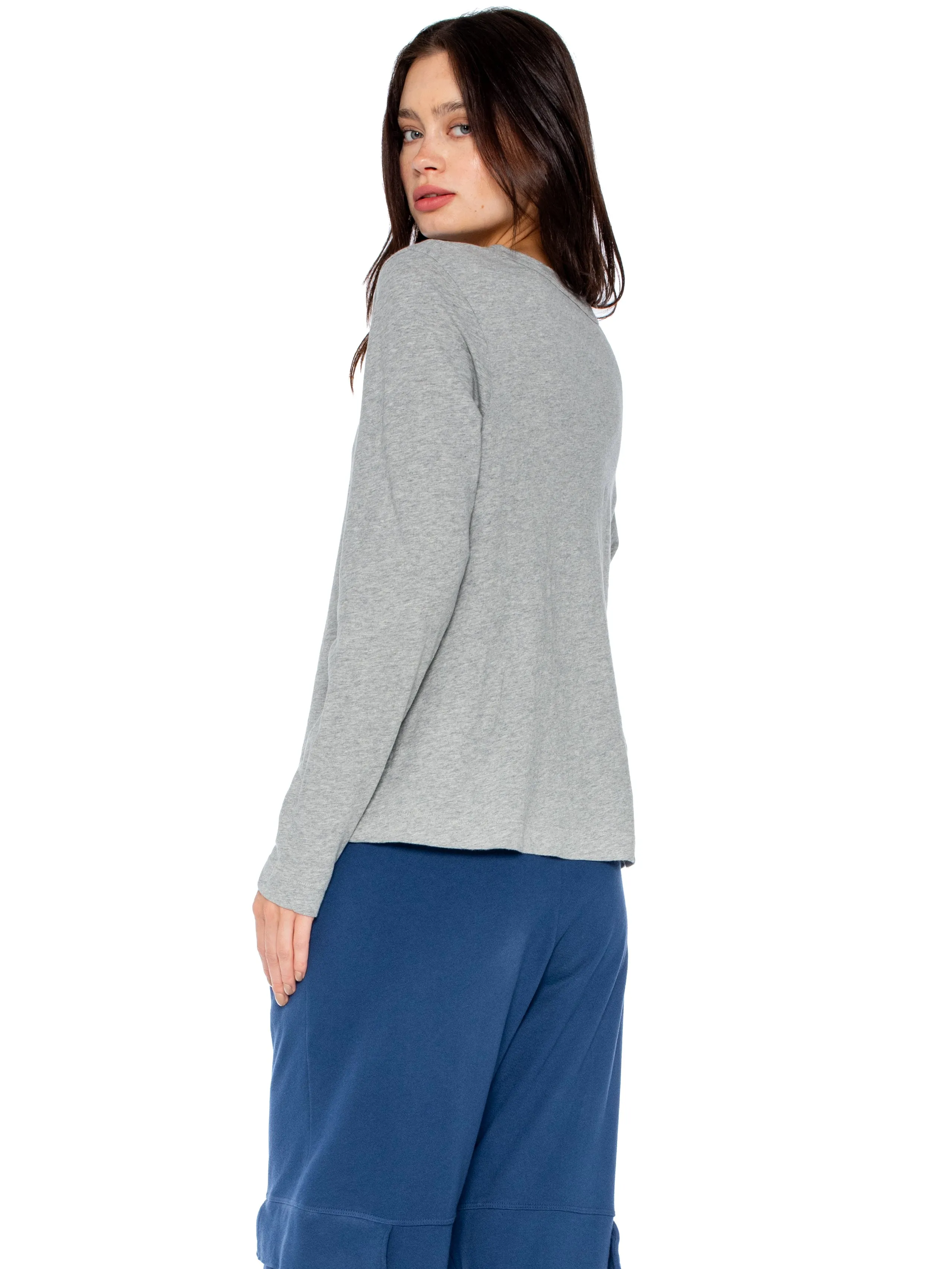 Baby Fit V-Neck L/S Slub Tee