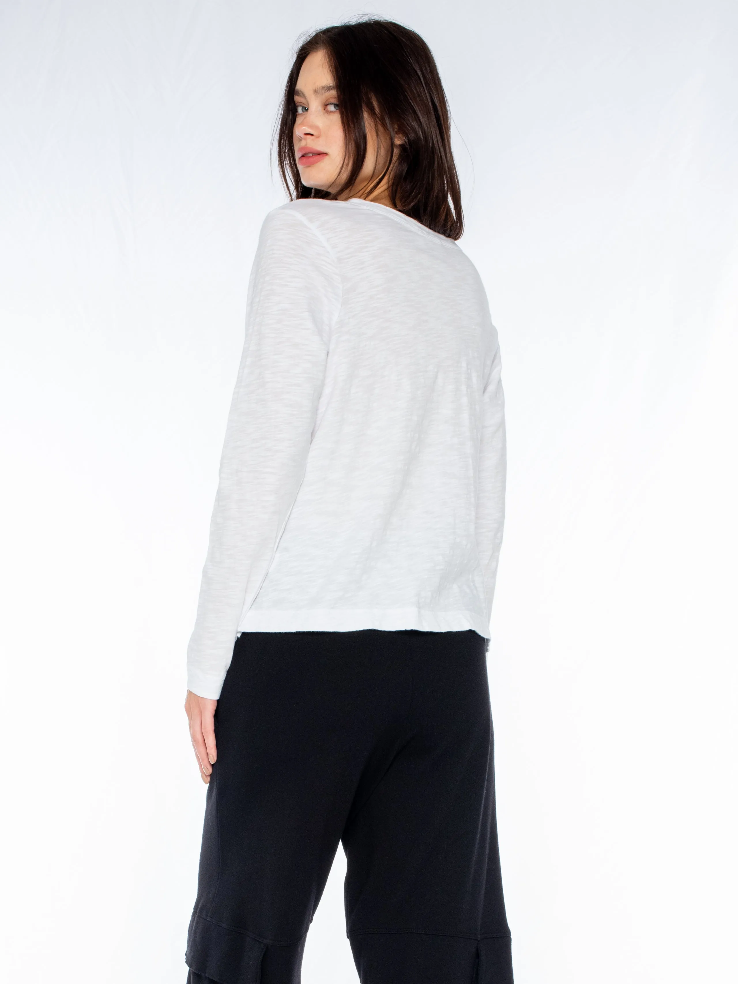 Baby Fit V-Neck L/S Slub Tee