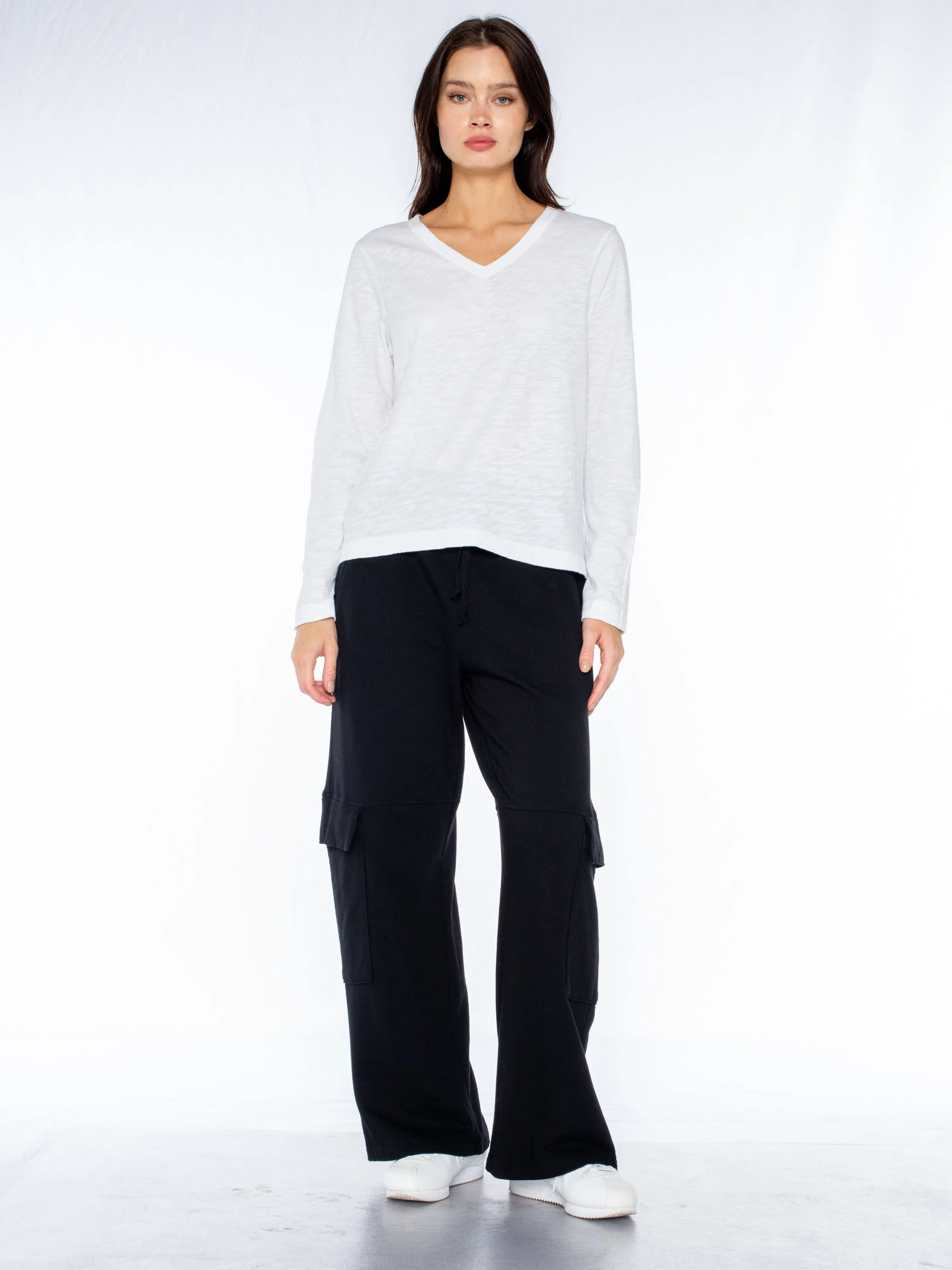 Baby Fit V-Neck L/S Slub Tee