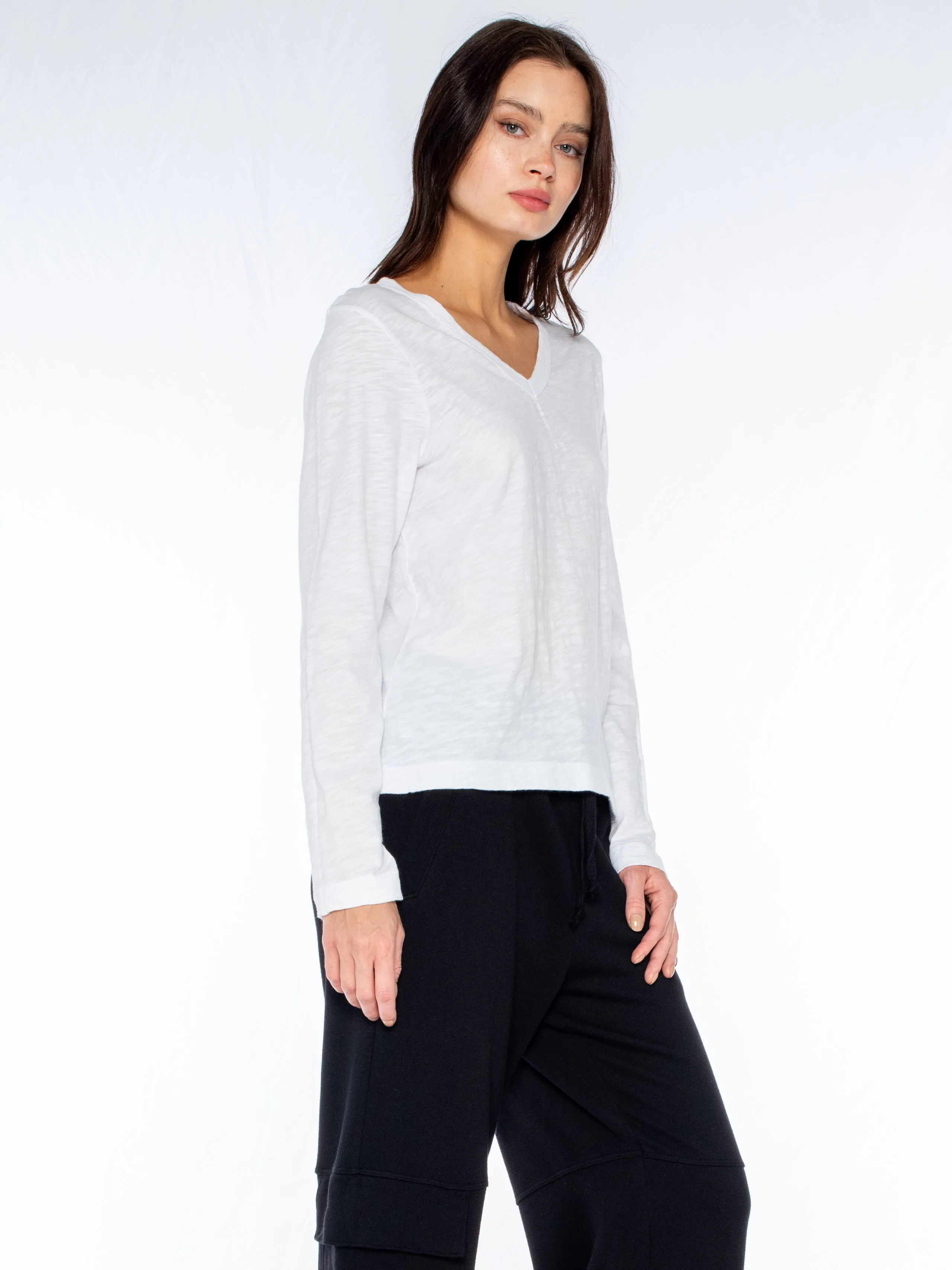 Baby Fit V-Neck L/S Slub Tee