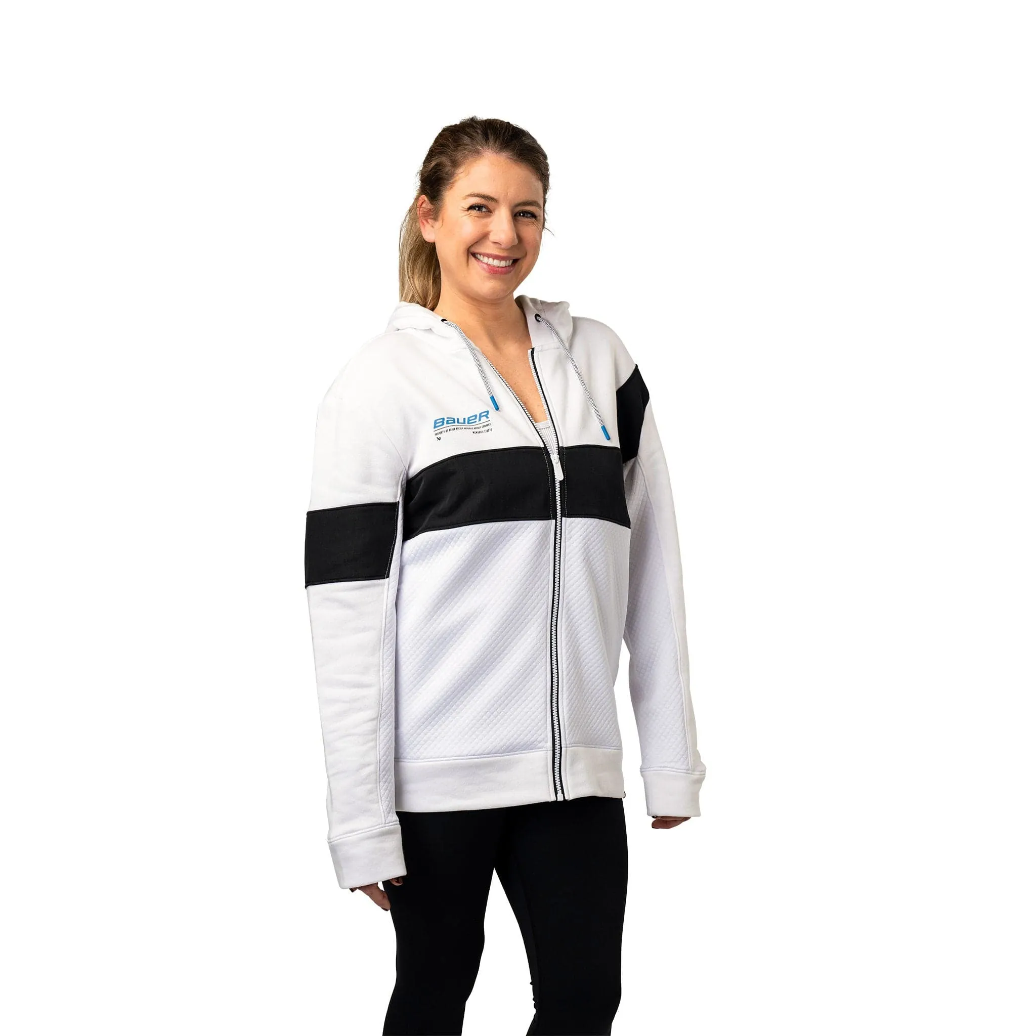 Bauer Textured FullZip Hoodie - White