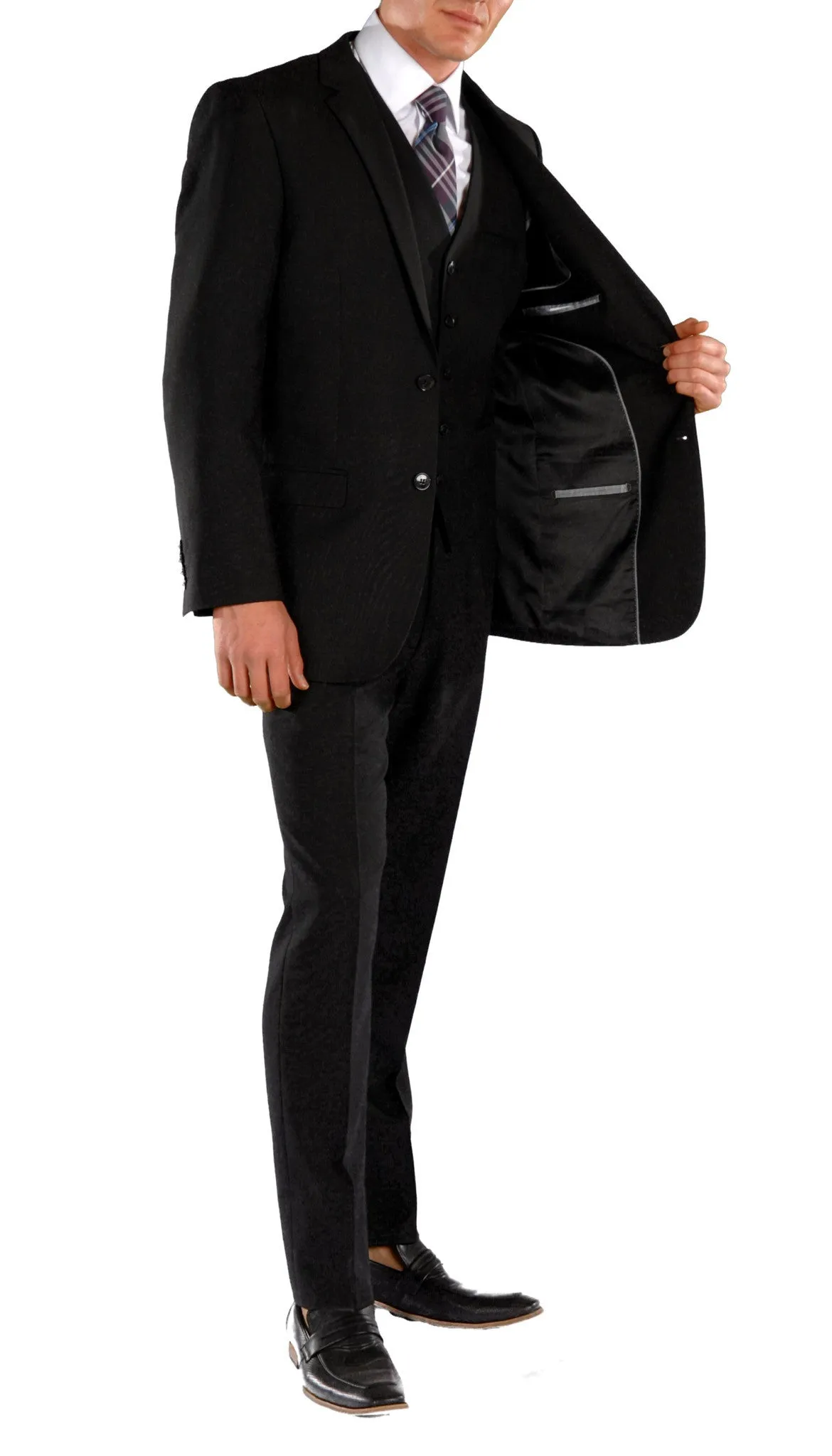Black Slim Fit Suit  - 3PC - JAX