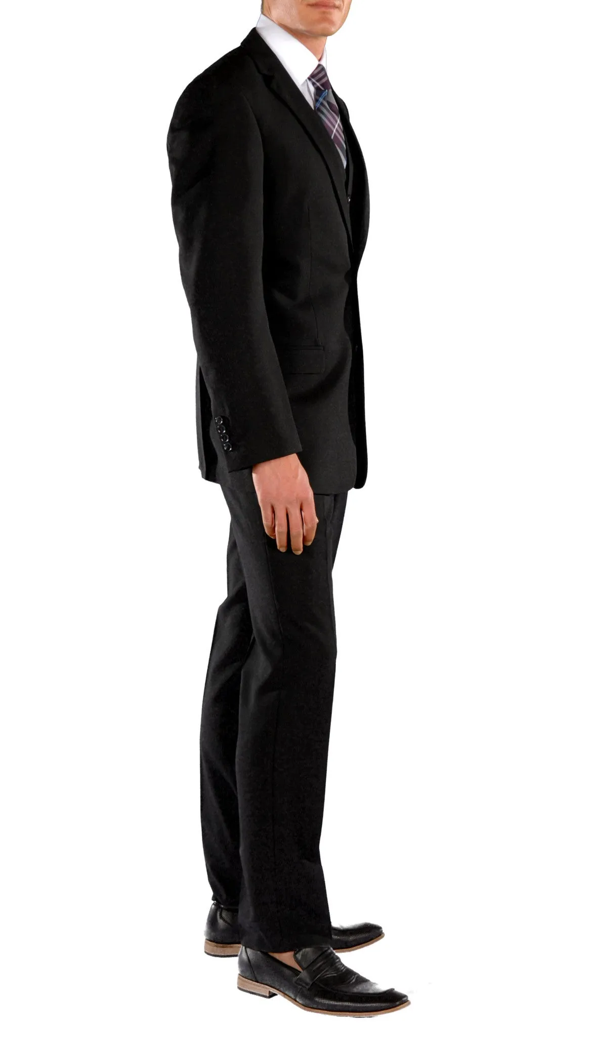 Black Slim Fit Suit  - 3PC - JAX