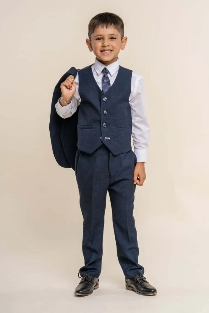 Boys Caridi Navy Blue Suit - Luxe Range