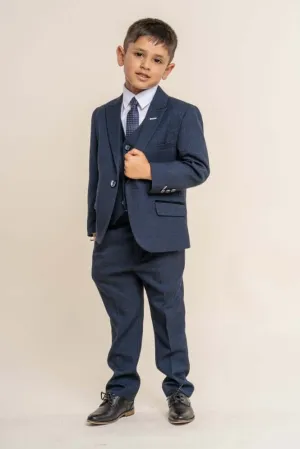 Boys Caridi Navy Blue Suit - Luxe Range
