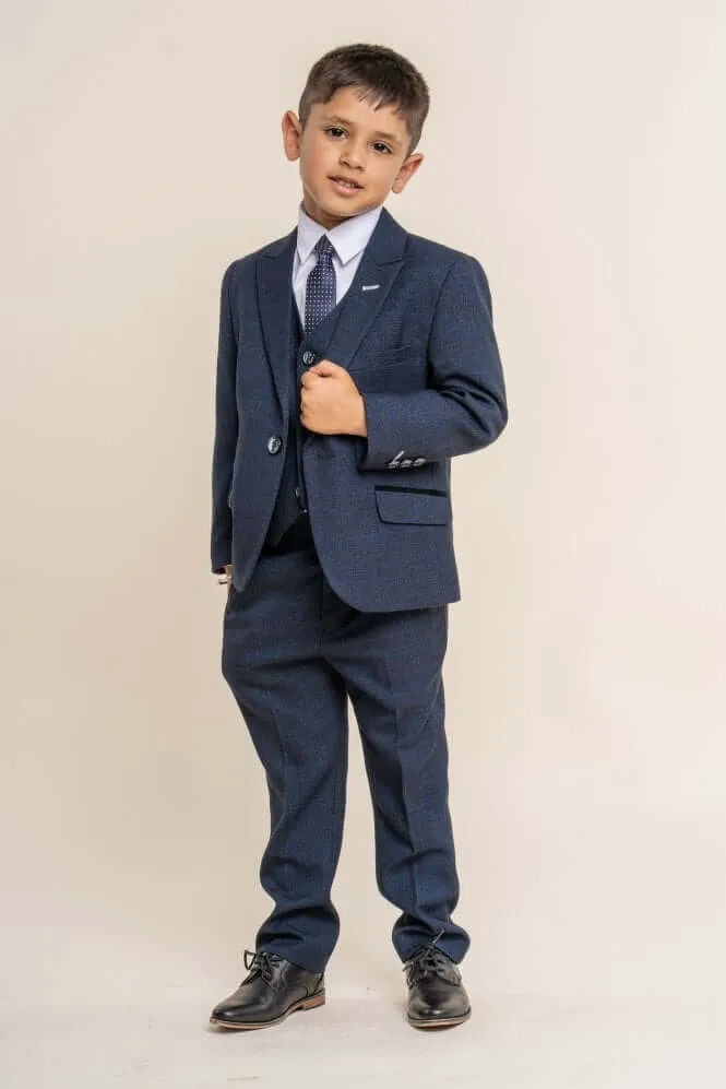 Boys Caridi Navy Blue Suit - Luxe Range