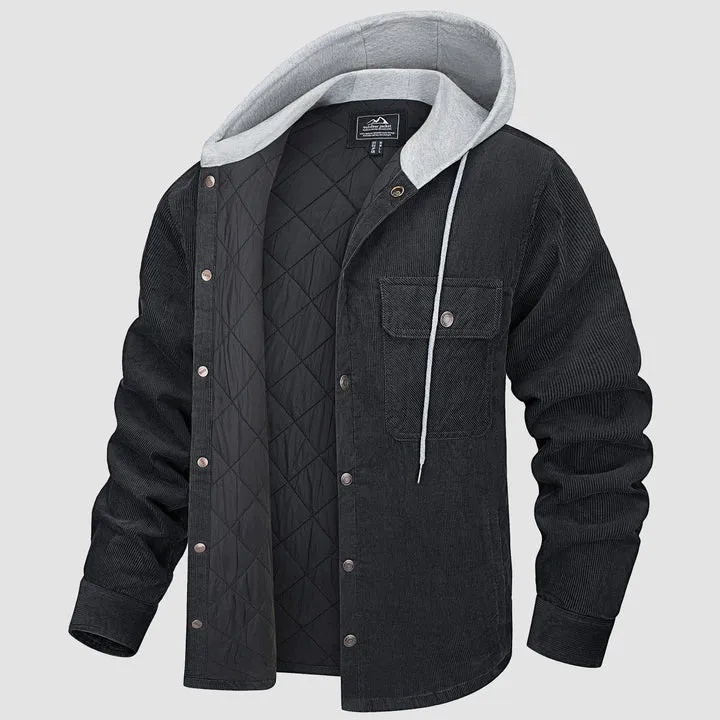 Brandon | gesteppte, gefütterte jacke mit kapuze
