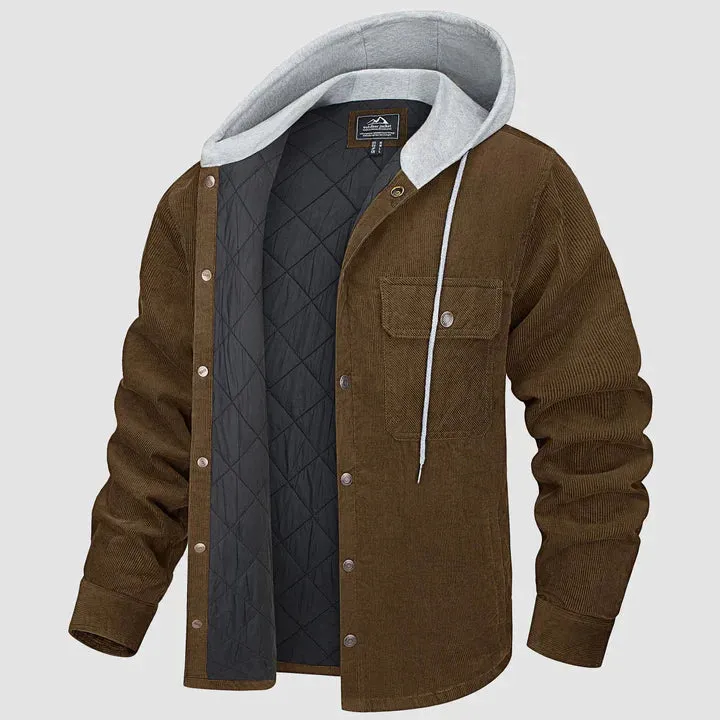 Brandon | gesteppte, gefütterte jacke mit kapuze