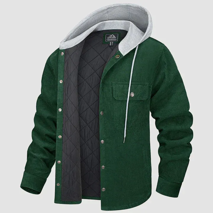 Brandon | gesteppte, gefütterte jacke mit kapuze