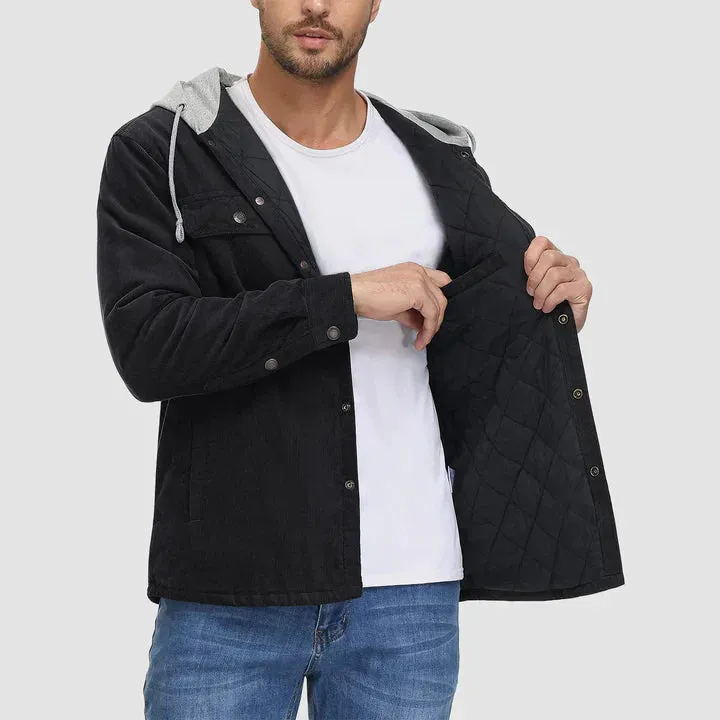 Brandon | gesteppte, gefütterte jacke mit kapuze