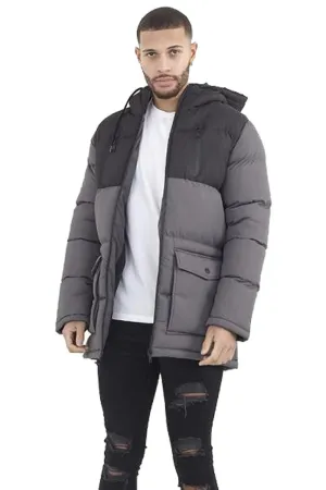 Brave Soul Mens Hooded Quilted Jacket