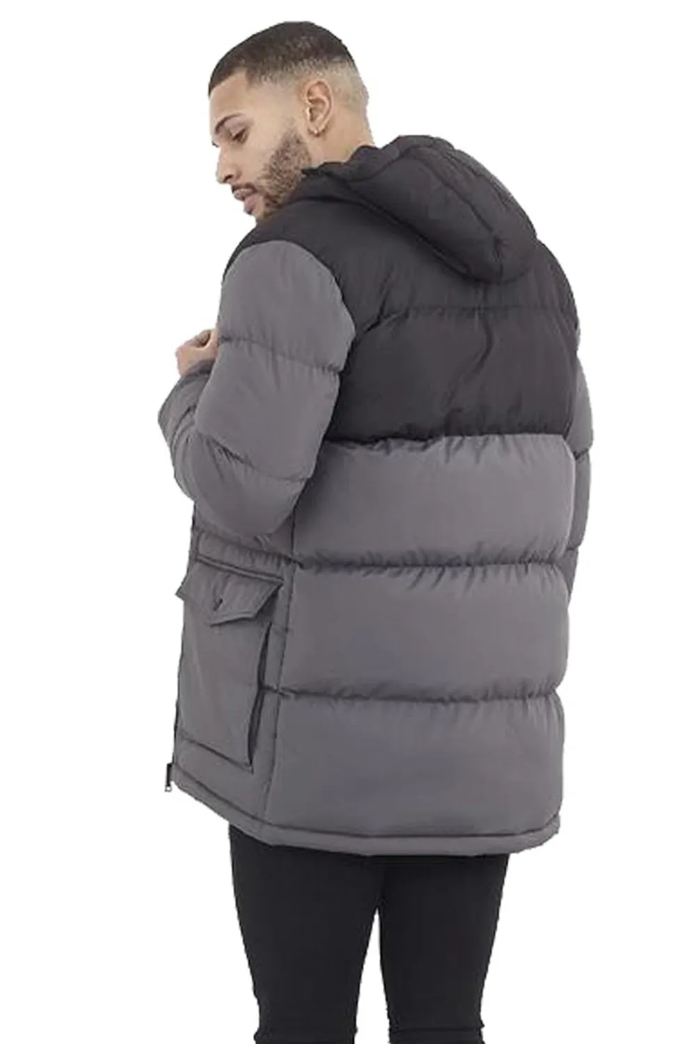 Brave Soul Mens Hooded Quilted Jacket