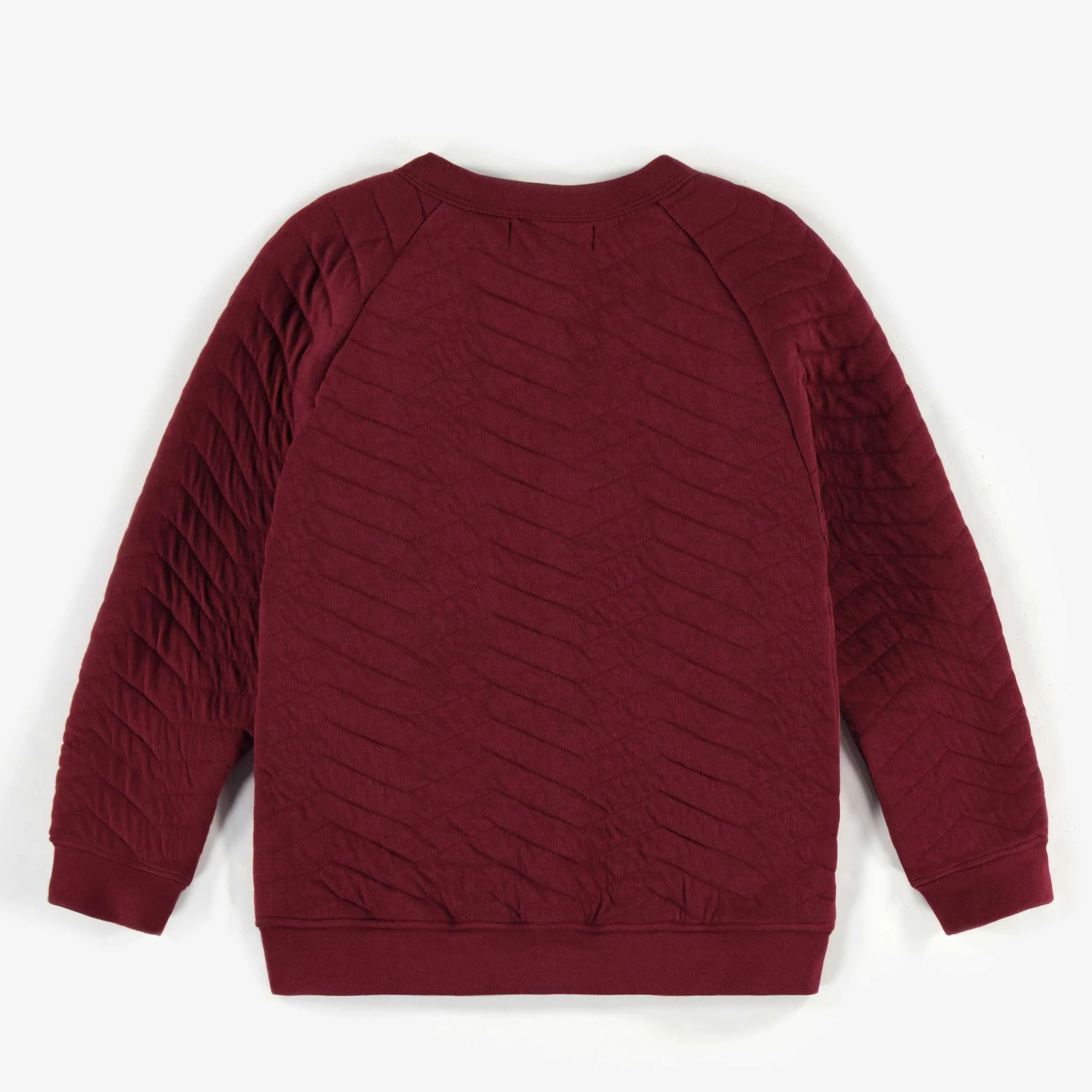 Cardigan rouge matelassé, enfant || Red quilted cardigan, child