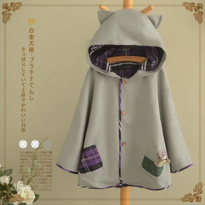 Cat Ear Pocket Tail Cape Women
