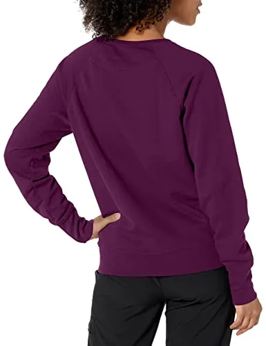 Champion Women's Powerblend Boyfriend Crew Sweatshirt, Venetian Purple - Applique, X Small