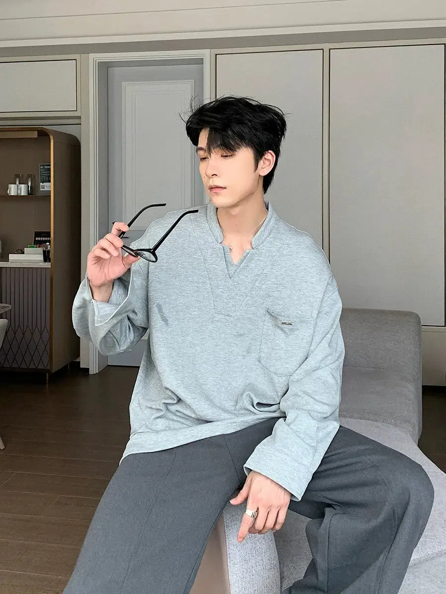 Chest Pocket V-neck Pullover