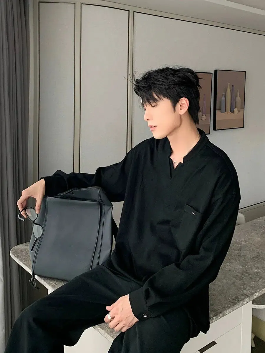 Chest Pocket V-neck Pullover