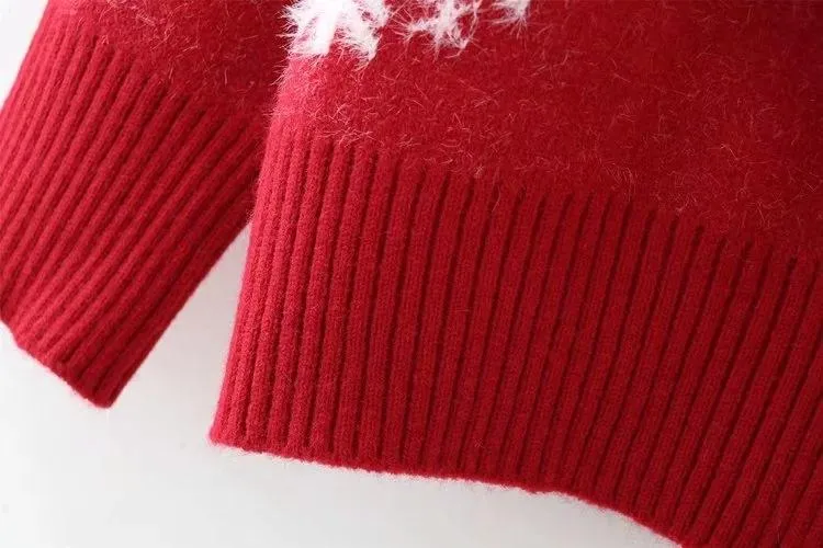 Christmas Snowflake High Neck Knitting Women Sweaters
