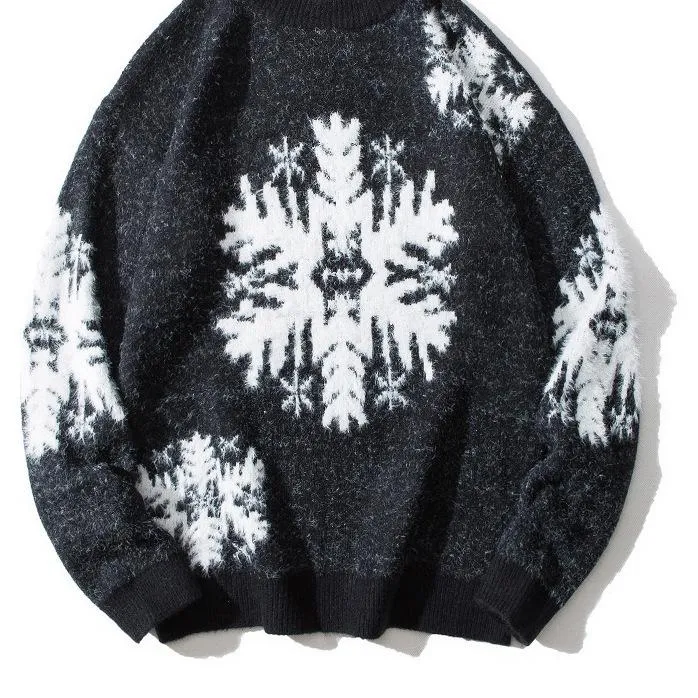 Christmas Snowflake High Neck Knitting Women Sweaters