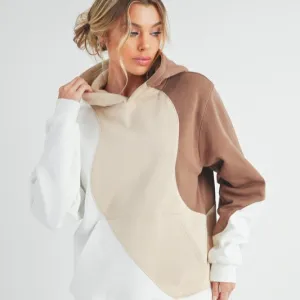 Color Block Hoodie with Kangaroo Pocket