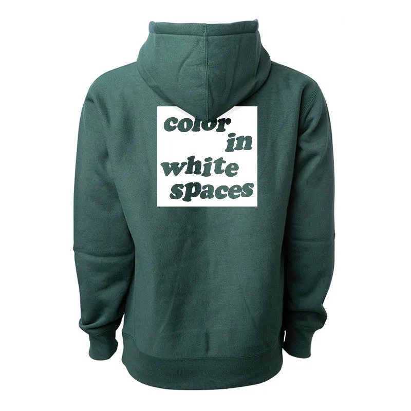 Color In White Spaces - Forest Green Hoodie