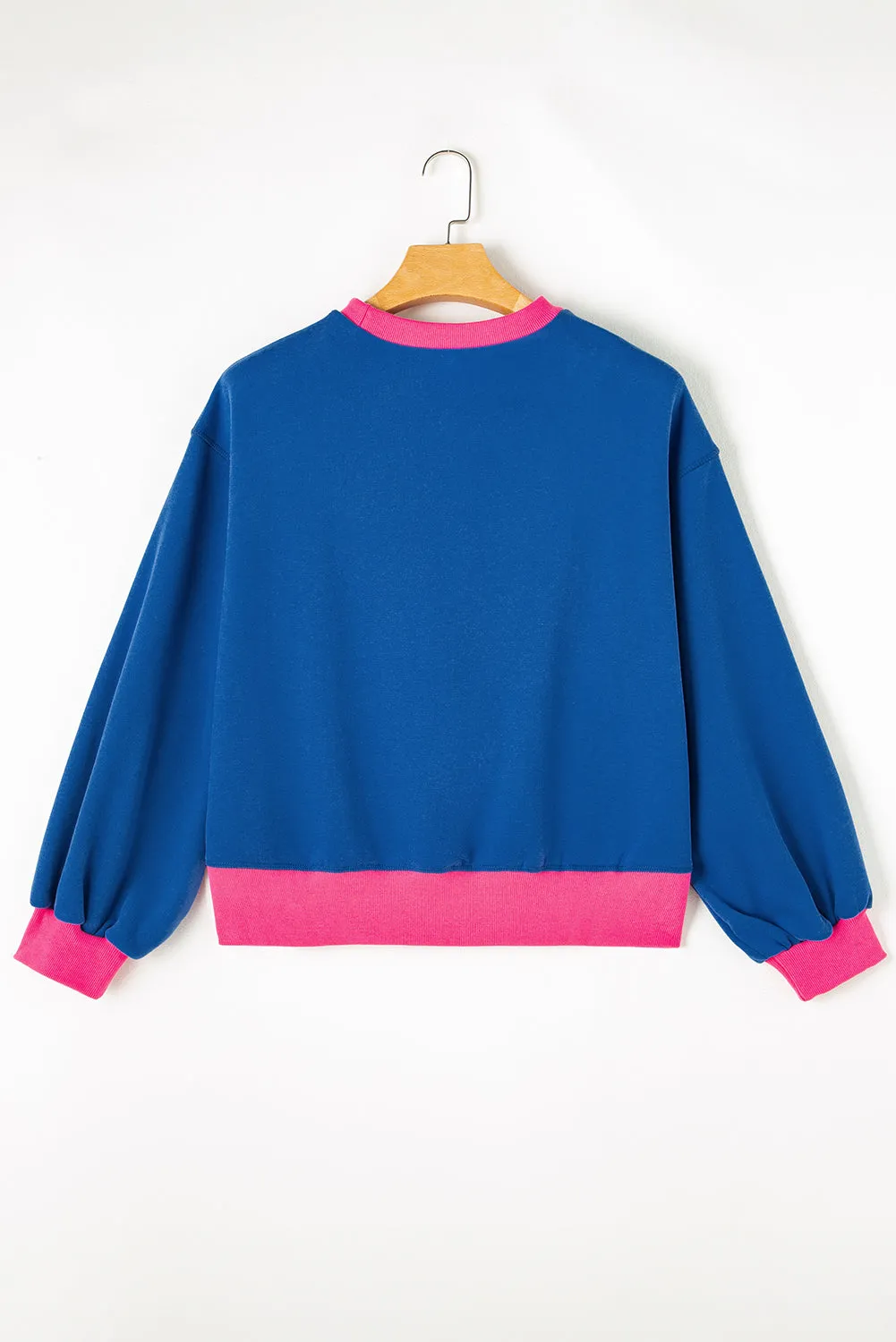 Colorblock Bubble Sleeve Sweatshirt