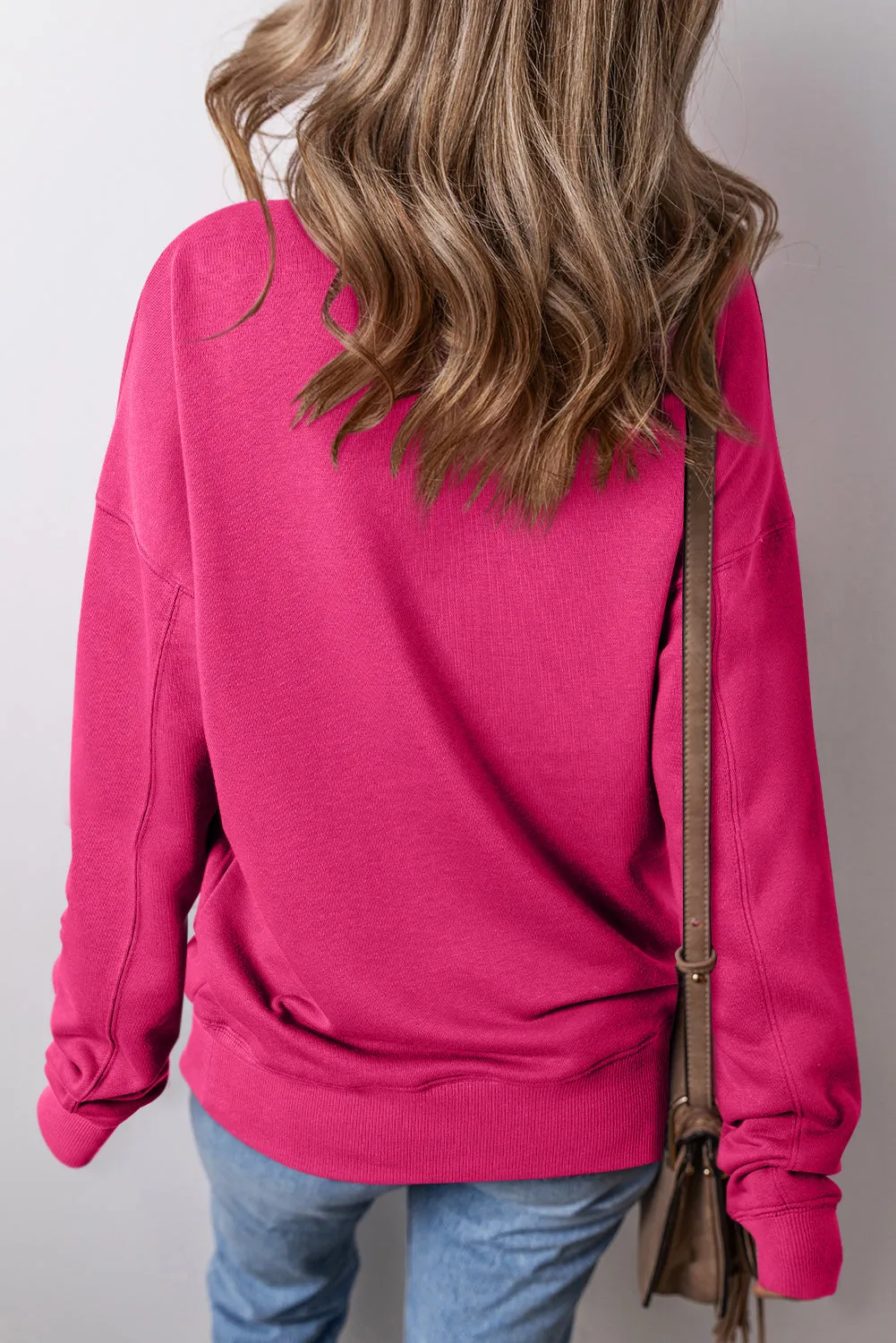 Crisscross Stitching Loose Sweatshirt