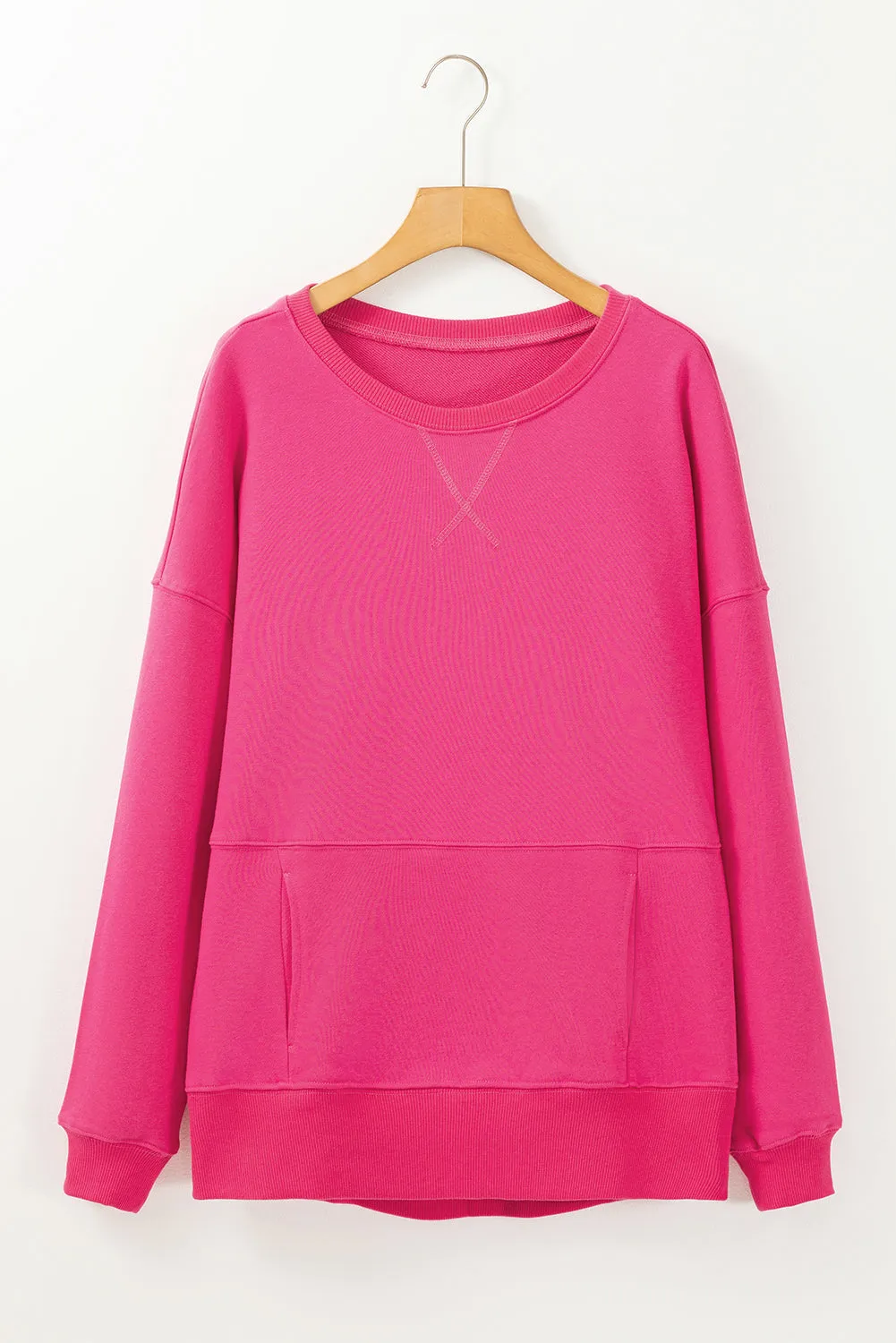 Crisscross Stitching Loose Sweatshirt