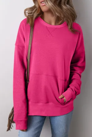 Crisscross Stitching Loose Sweatshirt