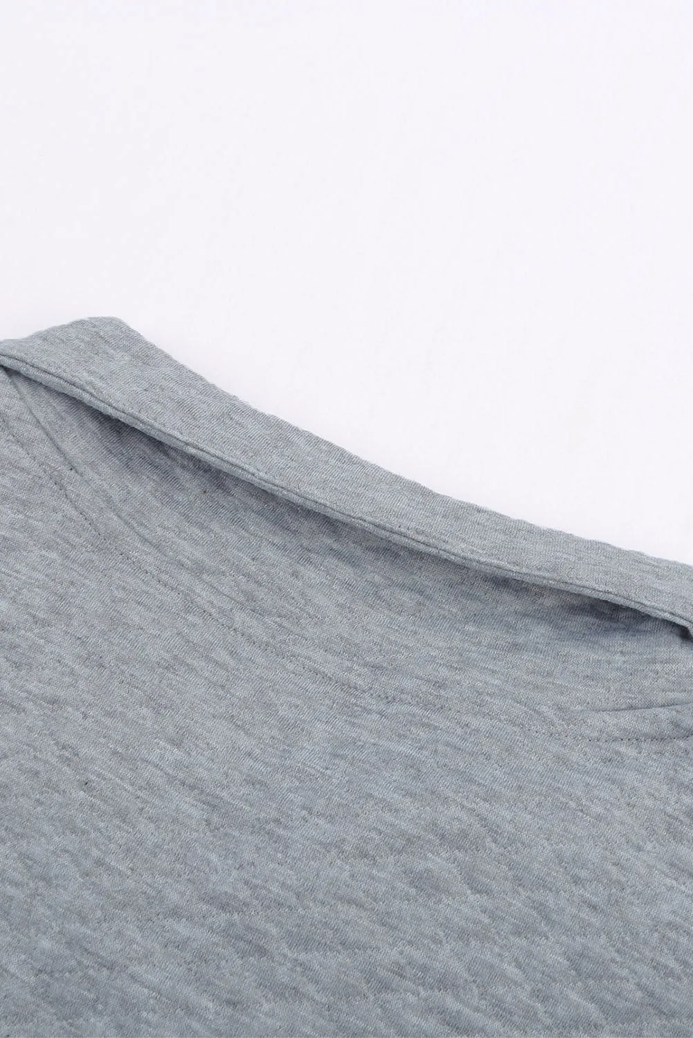 Dark Gray Quilted Snaps Stand Neck Sweatshirt with Fake Front Pocket
