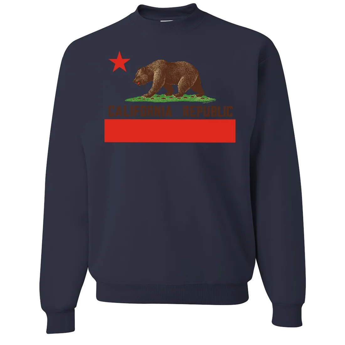 Don Pimentel California Republic Bear Flag Brown Text Crewneck Sweatshirt