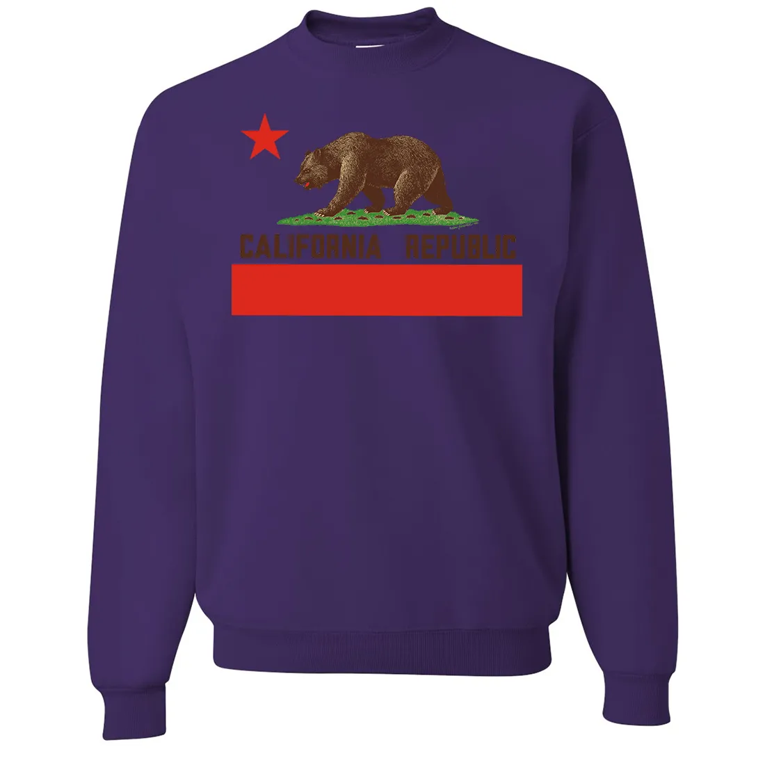Don Pimentel California Republic Bear Flag Brown Text Crewneck Sweatshirt