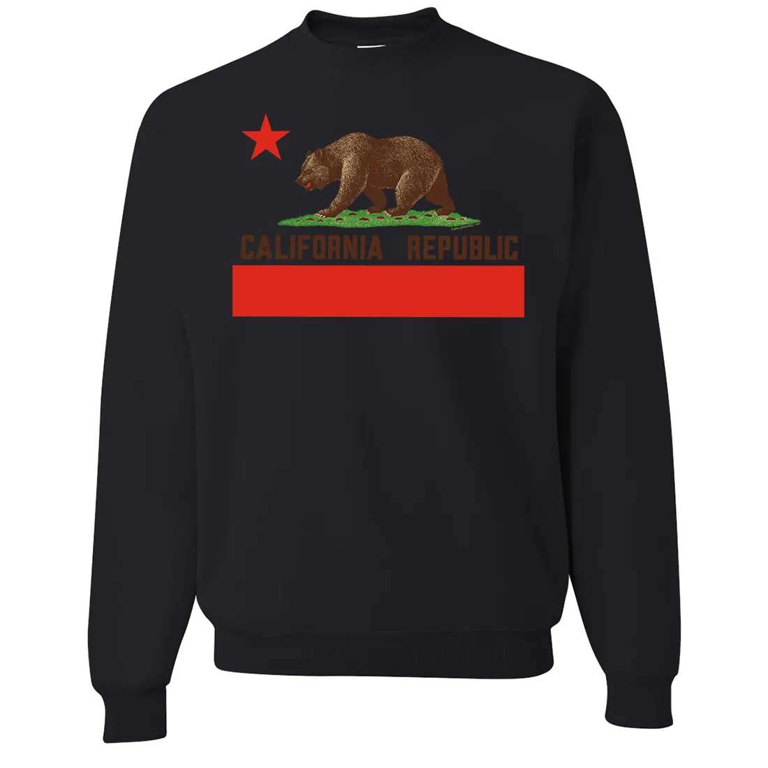 Don Pimentel California Republic Bear Flag Brown Text Crewneck Sweatshirt