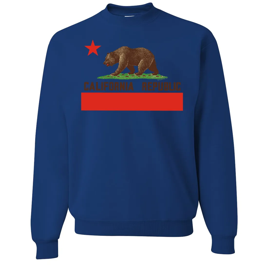 Don Pimentel California Republic Bear Flag Brown Text Crewneck Sweatshirt
