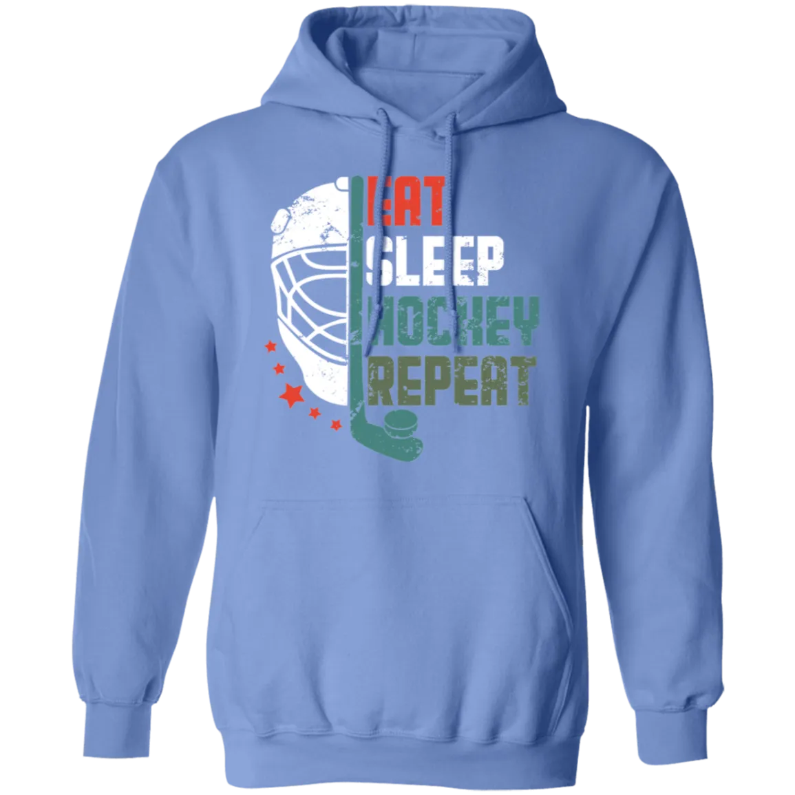 Eat Sleep Hockey Repeat Darker Colors Pullover Hoodie