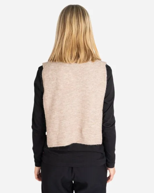Elisha Knit Bib Neck - Oat Melange