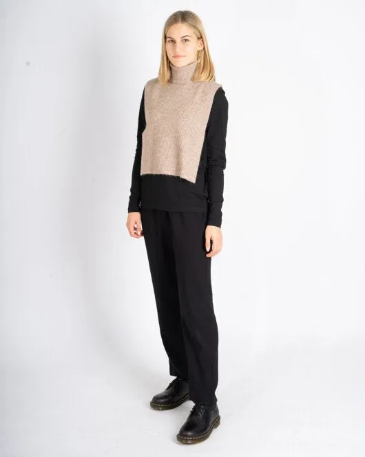 Elisha Knit Bib Neck - Oat Melange