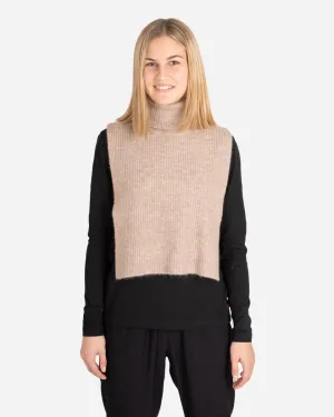 Elisha Knit Bib Neck - Oat Melange