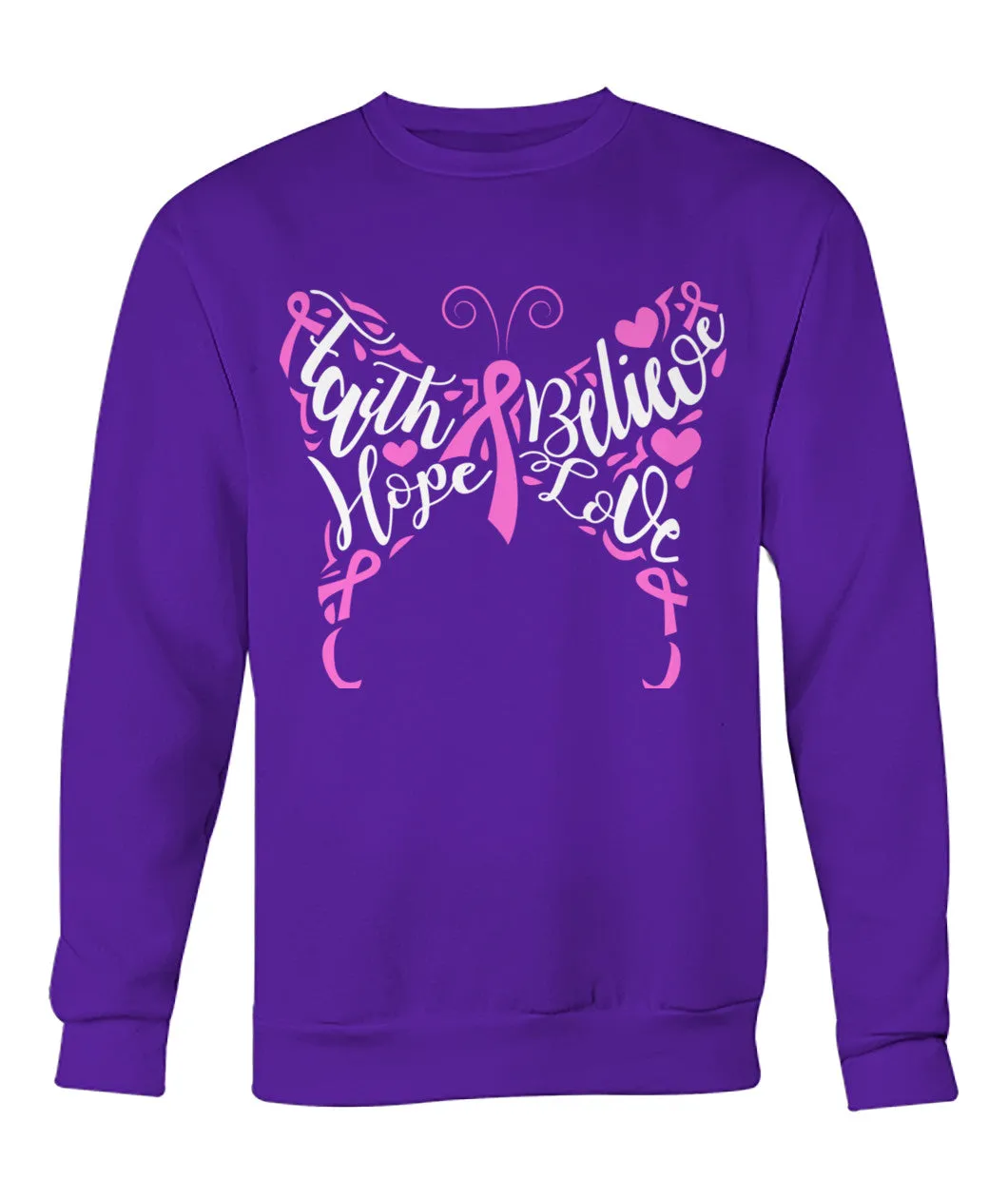 Faith Believe Hope Love Butterfly Hoodies and Sweatshirts