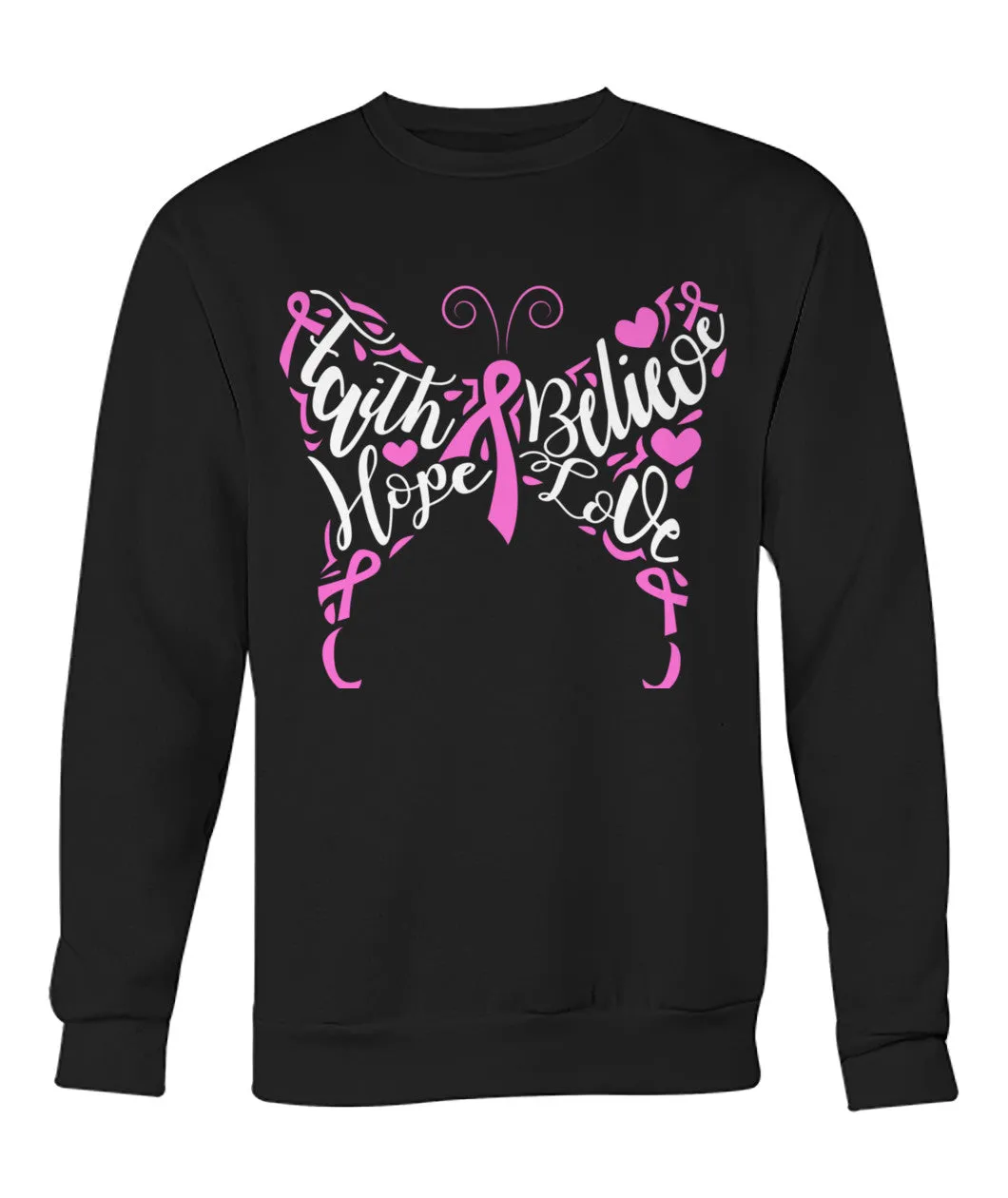 Faith Believe Hope Love Butterfly Hoodies and Sweatshirts