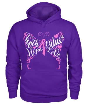 Faith Believe Hope Love Butterfly Hoodies and Sweatshirts